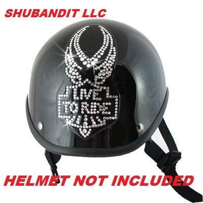 Motorcycle Half Shell Harley Helmet Bling Rhinestone Sticker Patches –
